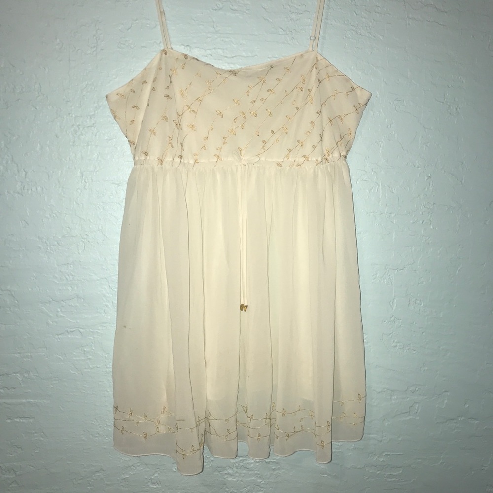 Cream Embroidered Victoria’s Secret Shirt.